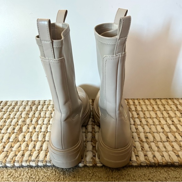 H&M Taupe Calf Length Boots Pull On - Picture 6 of 7